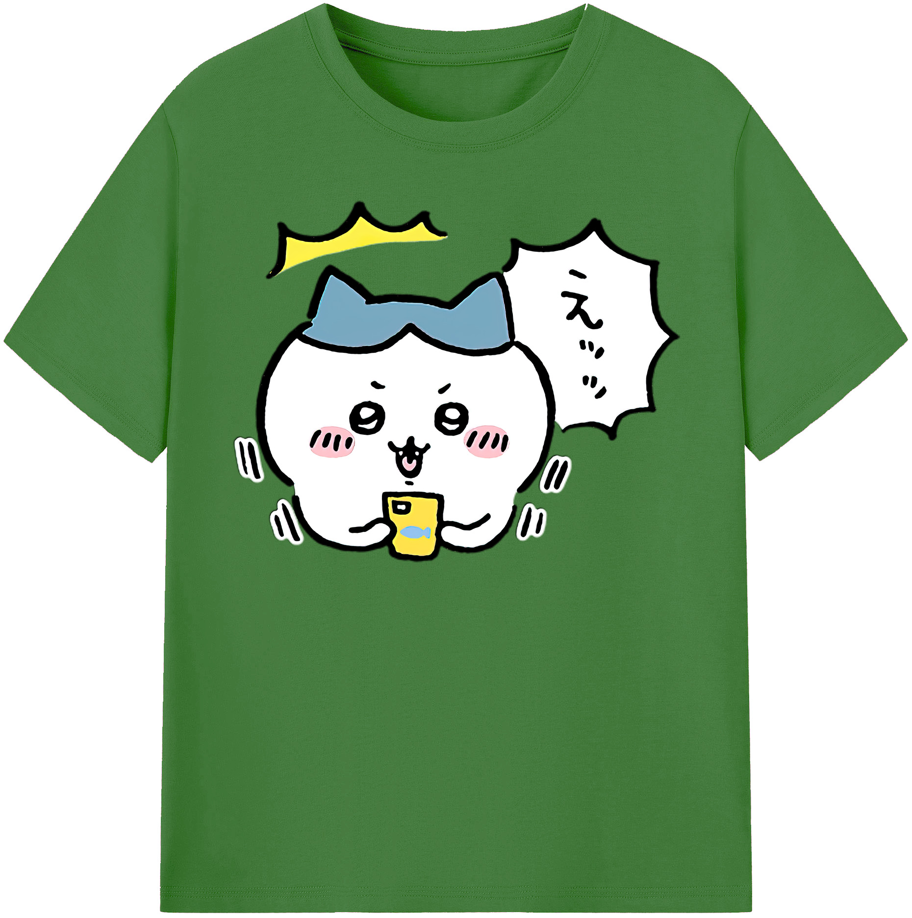 （画像用） ちいかわ ハチワレ Chii-kawa hachiware レディースカジュアルプリントTシャツ（綿100％）